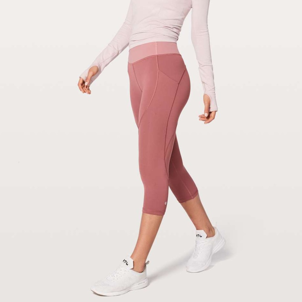 lululemon quick feet crop 19” auburn/quicksand sz6
